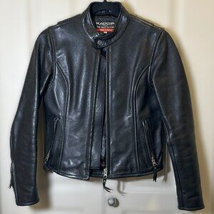 KADOYA Head Factory Women's Custom Leather Rider Jacket Black Japan Made Size S